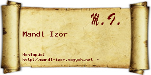 Mandl Izor névjegykártya